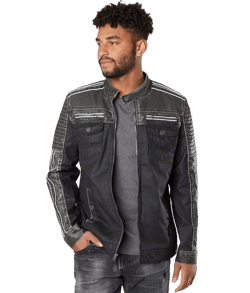 Buckle Men's Coated Moto Jacket