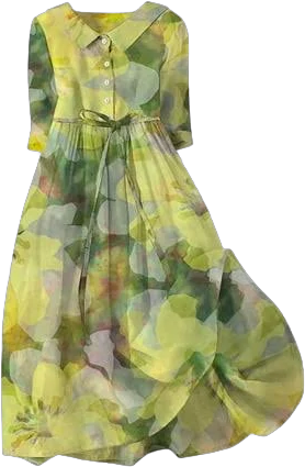 Hcuribad Kentucky Derby Dresses for Women's 2024,Women's Casual Art Floral Print Button Mid-Length Sleeve Loose Hem Draped Dresses,Casual Summer