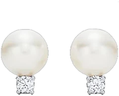 Tiffany Signature Pearl and Diamond Earrings in 18K White Gold