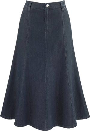 Catalog Classics Womens Long Denim Skirt Blue Jean Skirts for Womens Midi Skirt