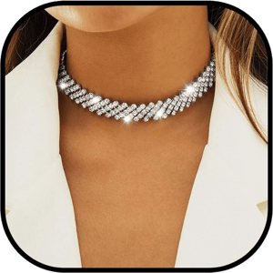 Women's Sparkly Rhinestone Choker Necklace