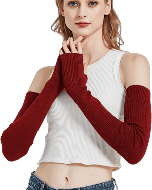 Novawo Women's Wool Blend Long Fingerless Arm Warmers