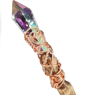 Merlin's Realm Rainbow Prism Oak Magic Wand