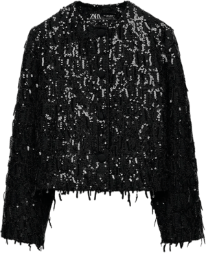 Zara Women's Fringed Sequin Jacket