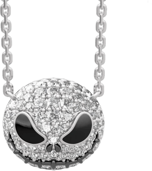 Sterling Silver Pumpkin King Jack Skull Necklace
