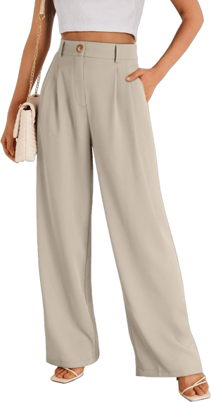 LILLUSORY Women's High-Waisted Wide-Leg Business Pants