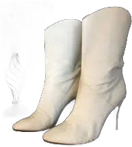 Women's Vintage Circa 1980's Adige Paris White Leather Heeled Boots Size 6.5M