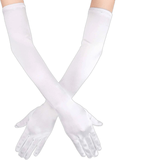 Women SAVITA Long Elbow Satin Gloves Stretchy Long Gloves 1920s Opera Gloves Evening Party