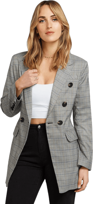 Belle & Bloom Too Cool For Work Plaid Blazer