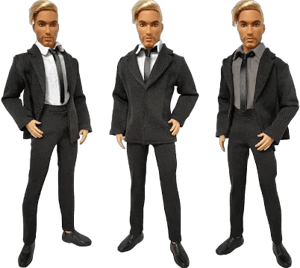 Doll clothes - Male Tuxedo Suit for doll 12 inch, Male business suit, Male wedding suit, Male doll outfit, Male doll Full Set, Doll jacket