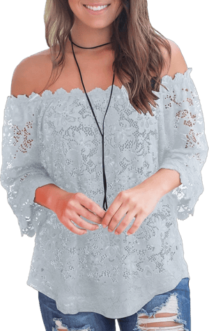 Miholl Women's Off Shoulder Lace Blouse