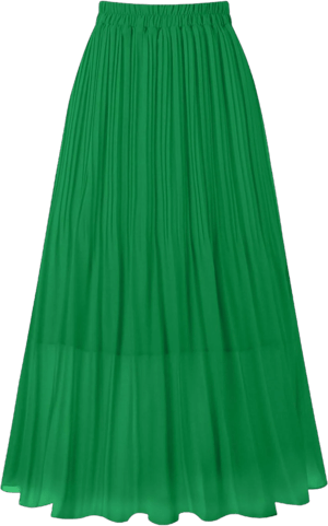 Kingfancy Women's Pleated Chiffon A-Line Midi Length Skirt