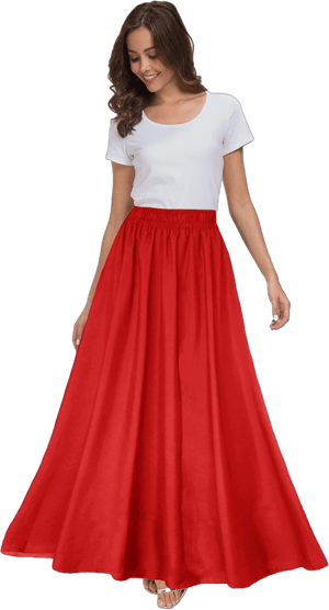 Sinono Women's Retro Chiffon Maxi Skirt