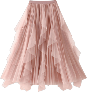 SHEJIZE Women's A-Line Tiered Tulle Midi Skirt