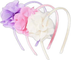 Cat & Jack Girls' Chiffon Flower Headbands (3 ct)