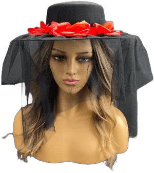 Veil and Roses Top Hat