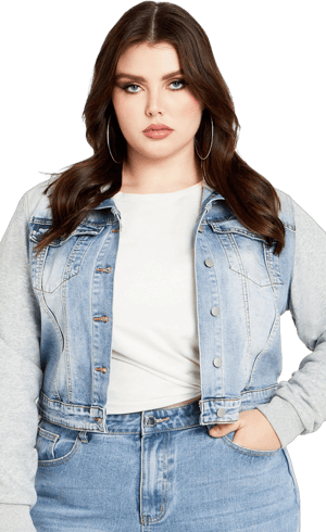 City Chic Women's Plus Size Denim Street Jacket