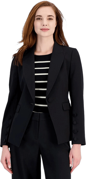 Tahari ASL Women's Single-Button Peak-Lapel Blazer