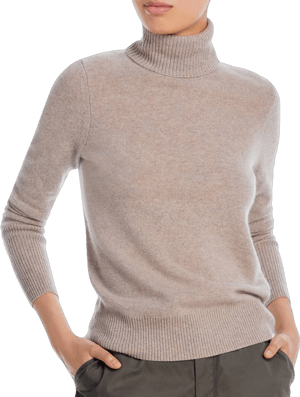 AQUA Women's Cashmere Turtleneck Sweater