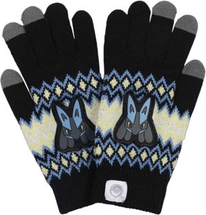 Pokemon Lucario Geometric Touch Screen Gloves