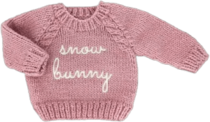 Huggalugs Snow Bunny Rosy Pink Crew Neck Sweater