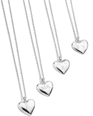 BaubleBar Puffy Heart Sterling Silver Custom Pendant Necklace