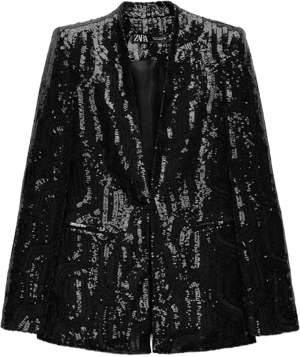 Zara Women's Sequin Lapelless Blazer