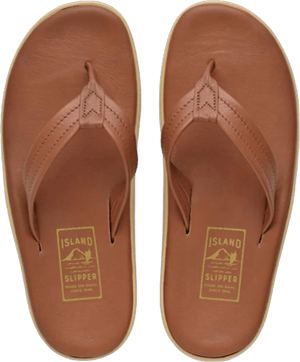 Island Sandals Island Slipper Men's Classic Leather Whiskey