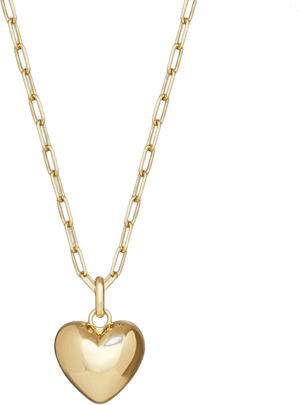 14K Gold Puffed Heart Necklace