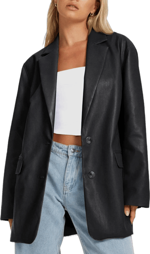 AUTOMET Women's Leather Faux Bomber Jacket