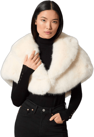 ADRIENNE LANDAU Faux Fur Capelet