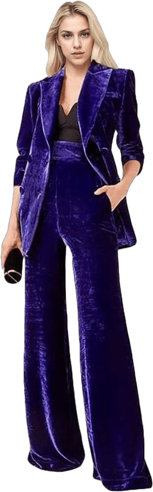Women's Velvet Double Breasted Suit