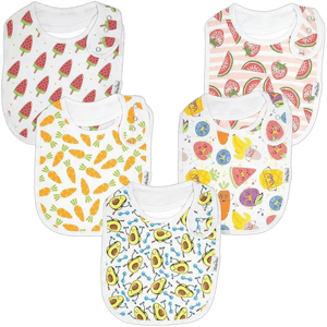 5 Pack Organic Cotton Bibs