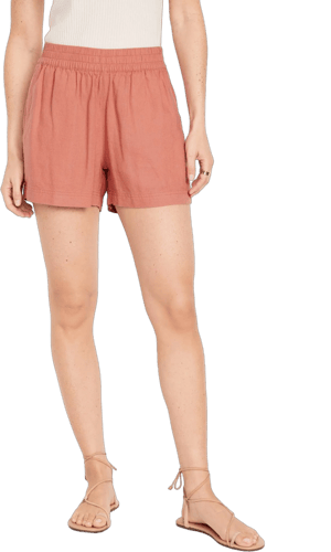 Old Navy Women's High-Waisted Linen-Blend Pull-On Shorts