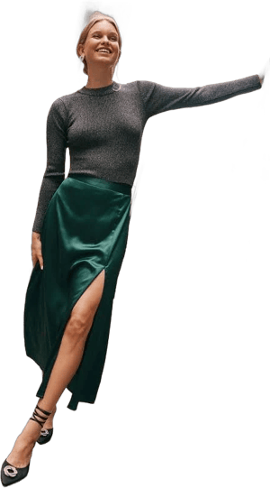 Lulus Satin Midi Skirt