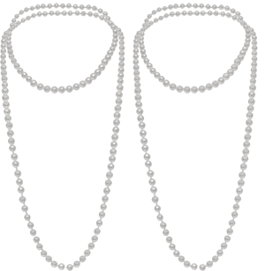 Aurelema 2 Pack Long Pearl Necklace for Women 1920s Costume Jewelry White Faux Pearls Strand Beads for Ladies