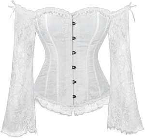 Women's Vintage Steampunk Lace Up Bustier Corset Top with Sleeves