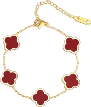 18K Gold Plated Four Leaf Clover Bracelet