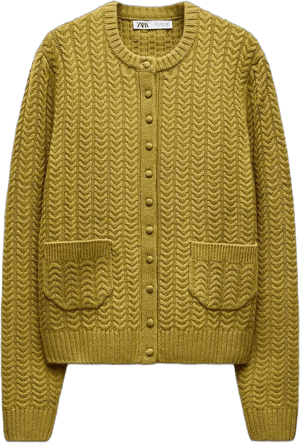 Zara Women's Wool Cable Knit Cardigan