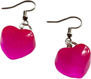 Gummy Candy Heart Shaped French Hook Earrings