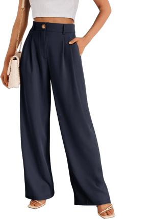 LILLUSORY Women's High-Waisted Wide-Leg Business Pants