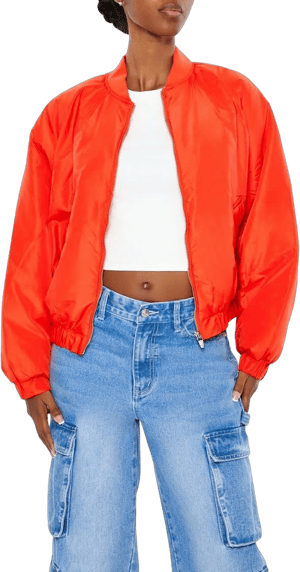 Forever 21 Women's Zip-Up Bomber Jacket