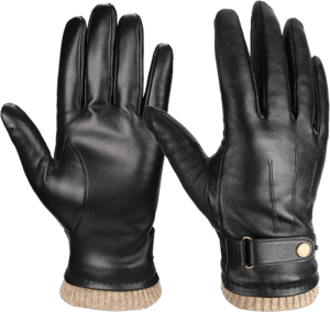 OZERO Men's Genuine Nappa Leather Winter Gloves