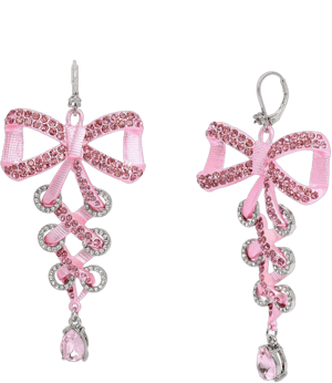 Betsey Johnson Women's Fancy Bow Coset Chandelier Earrings