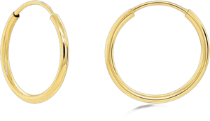 14K Yellow Gold Endless Hoop Earrings