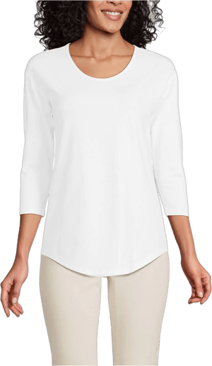 Lands' End Women's 3/4 Sleeve Lightweight Jersey Tunic