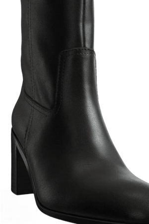 Zara Women's Block Heel Leather Ankle Boots