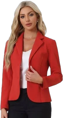 Allegra K Women's Elegant Lapel Collar Button Down Suit Blazer