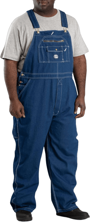 BERNE Men's Vintage Washed Denim Bib Overalls