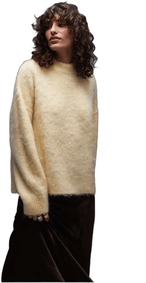 Topshop Women's Fluffy Knit Relaxed Sweater